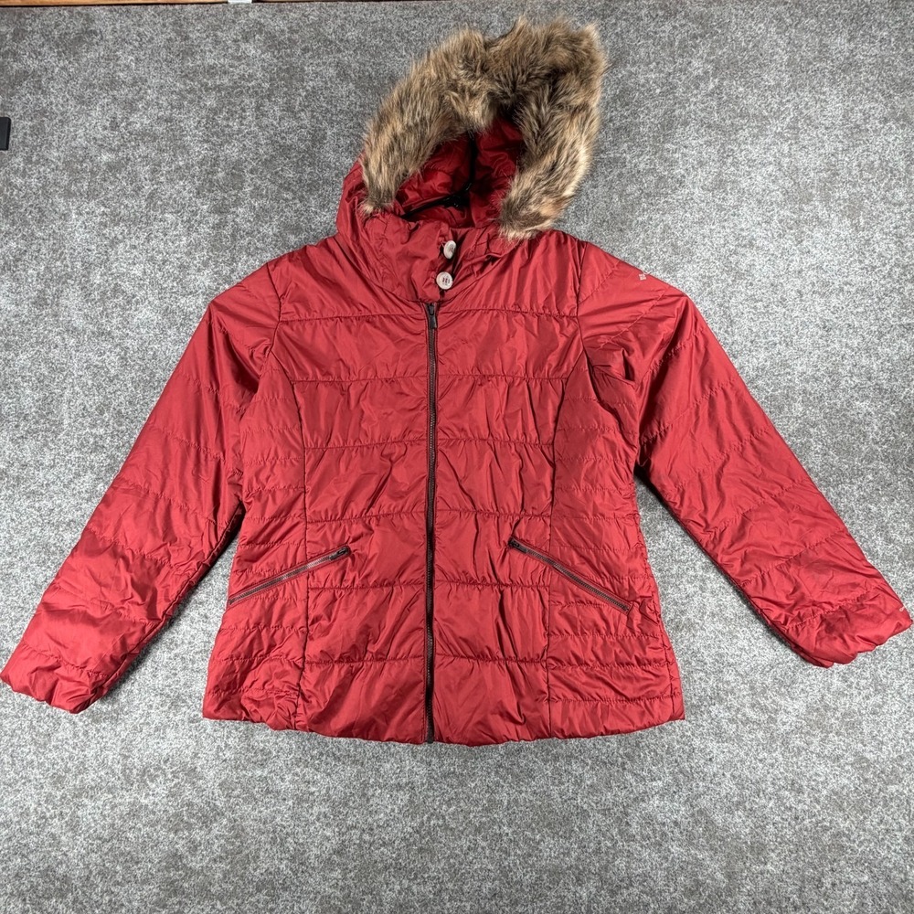 Columbia Sparks Lake Parka Jacket Womens XL Omni Heat Faux Fur Hooded Insulated